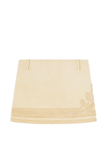  Ermanno Scervino Embroidery Suede Skirt - Neutrals 