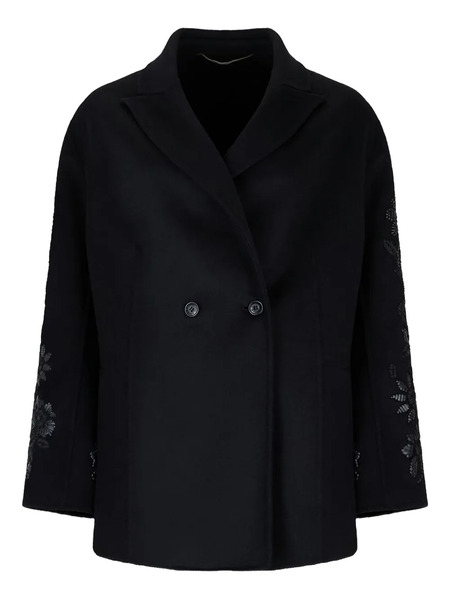 Ermanno Scervino Floral Appliqué Jacket - Black 