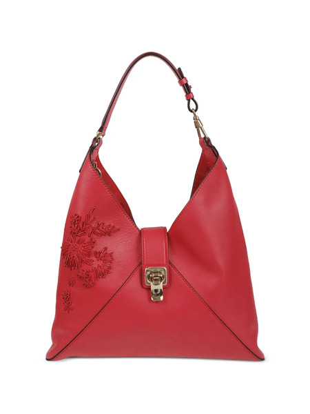  Ermanno Scervino Floral Appliqued Shoulder Bag - Red 