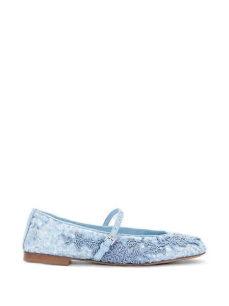  Ermanno Scervino Floral-embellished Ballet Flats - Blue 