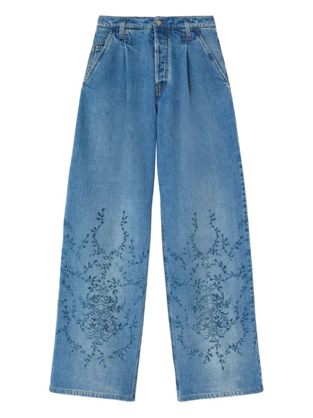  Ermanno Scervino Floral-embroidery Jeans - Blue 