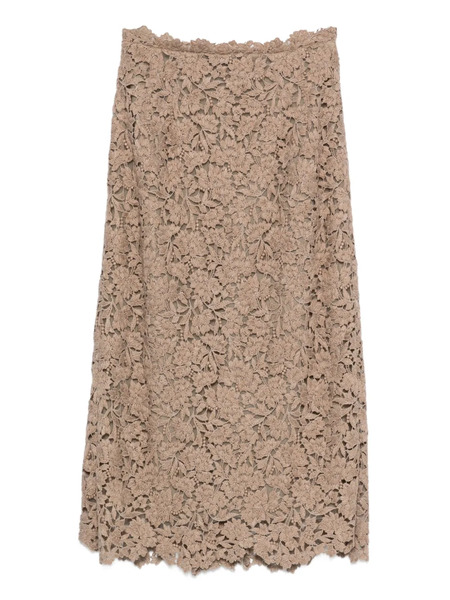  Ermanno Scervino Floral-lace Midi Skirt - Neutrals 