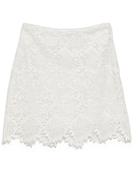  Ermanno Scervino Floral Lace Mini Skirt - White 