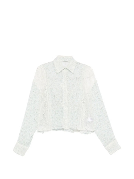  Ermanno Scervino Floral Lace Shirt - Green 