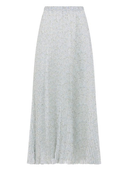  Ermanno Scervino Floral-pattern Pleated Midi Skirt - White 