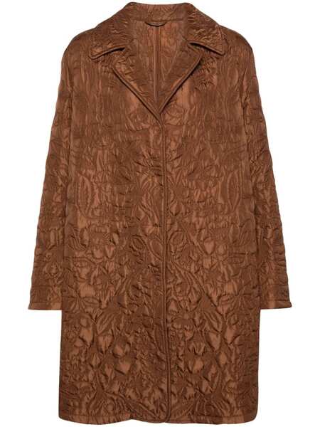  Ermanno Scervino Floral-pattern Quilted Coat - Brown 