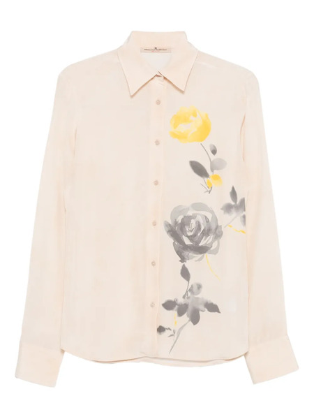  Ermanno Scervino Floral-print Silk Shirt - Neutrals 