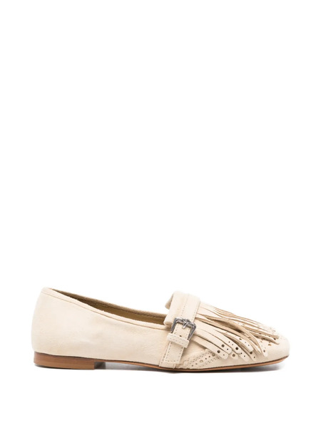  Ermanno Scervino Fringe Buckle Loafers - Neutrals 