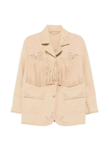  Ermanno Scervino Fringe-detail Coat - Neutrals 