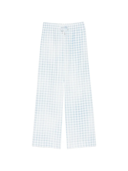  Ermanno Scervino Gingham-pattern Drawstring Trousers - White 