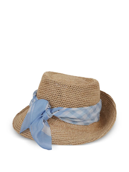  Ermanno Scervino Gingham-print Hat - Neutrals 