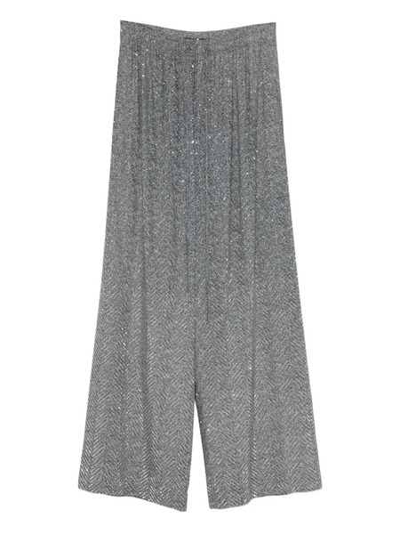  Ermanno Scervino Herringbone Sequin Trousers - Black 