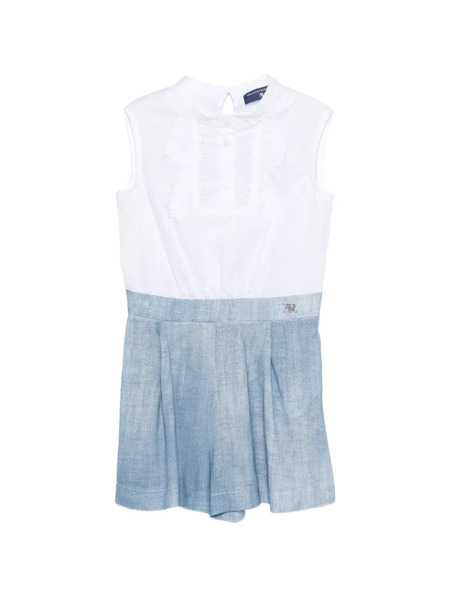  Ermanno Scervino Junior Embroidery Panel Dress - White 