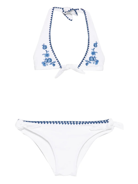  Ermanno Scervino Junior Floral-embroidered Bikini Set (set Of Two) - White 