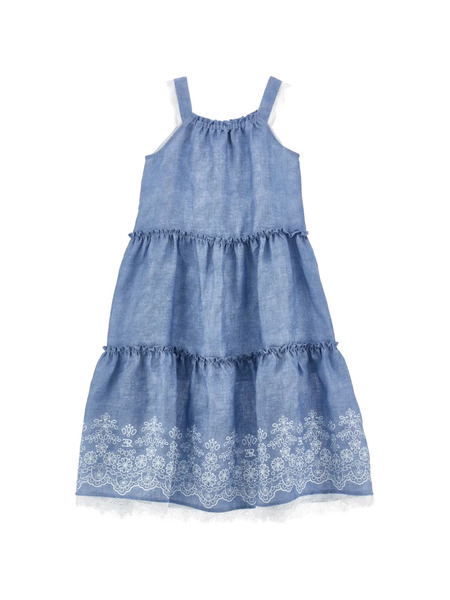  Ermanno Scervino Junior Flower-embroidered Dress - Blue 