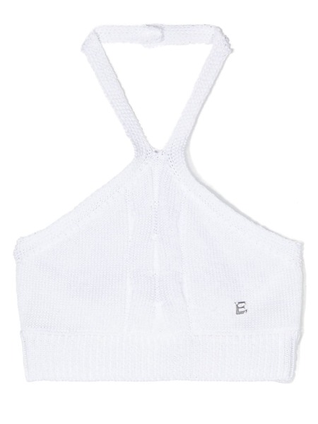  Ermanno Scervino Junior Knitted Halterneck Top - White 