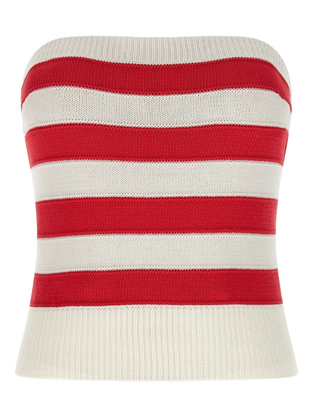  Ermanno Scervino Knitted Bustier Top - White 