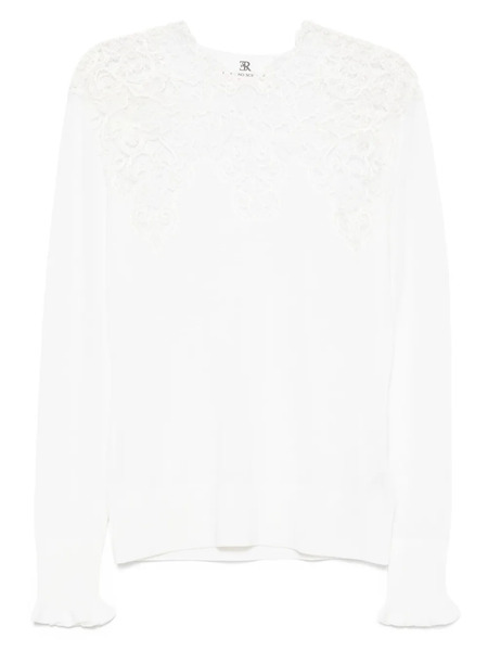  Ermanno Scervino Lace-insert Blouse - White 