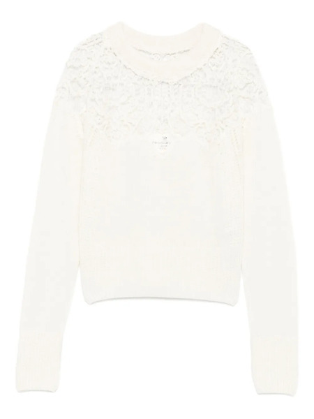  Ermanno Scervino Lace-insert Sweater - White 