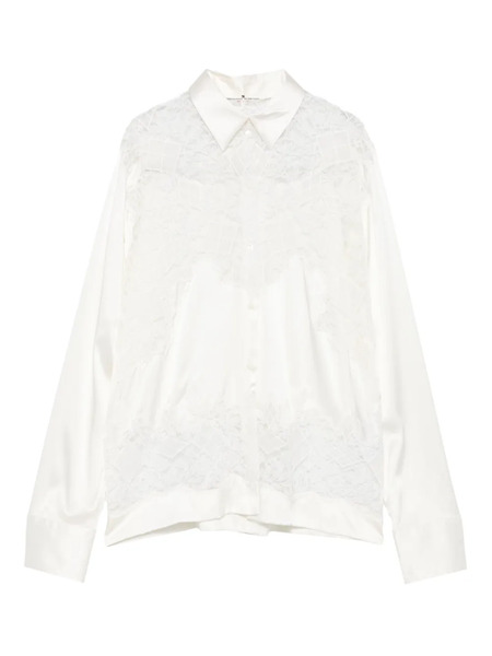  Ermanno Scervino Lace-panel Satin Blouse - White 