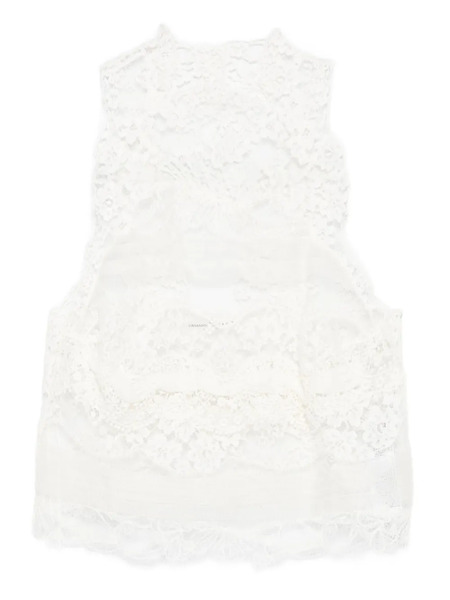  Ermanno Scervino Lace Sleeveless Top - White 