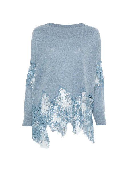  Ermanno Scervino Lace-trim Sweater - Blue 