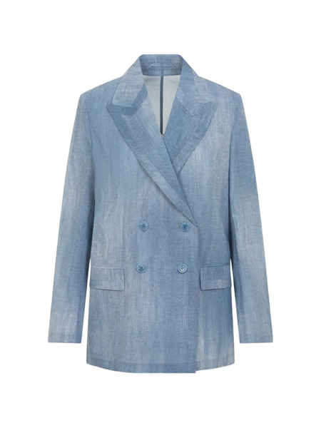  Ermanno Scervino Long-sleeves Double-breasted Jacket - Blue 