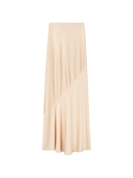  Ermanno Scervino Matte Satin Long Maxi Skirt - Neutrals 