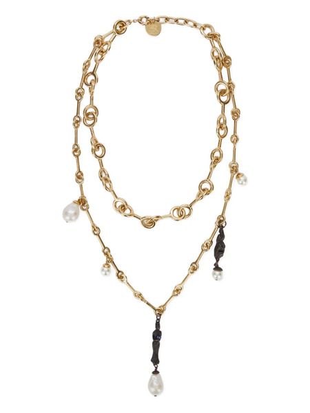  Ermanno Scervino Multi-strand Pearl Necklace - Gold 