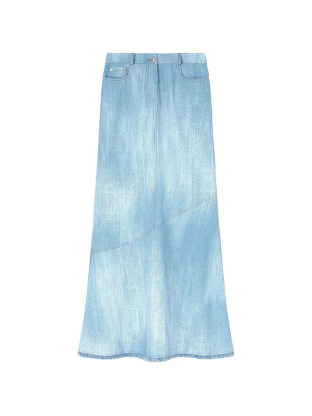  Ermanno Scervino Panelled Long Skirt - Blue 