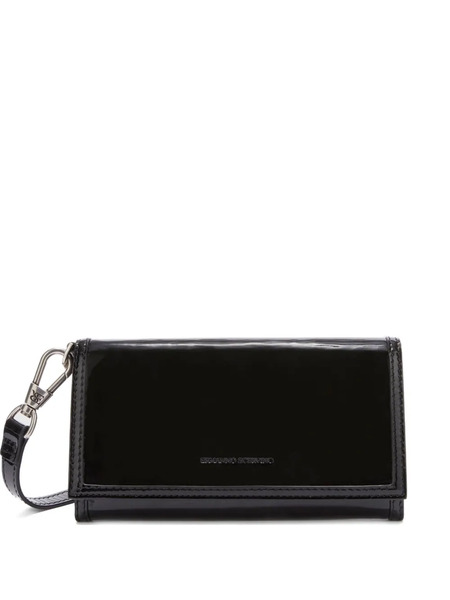 Ermanno Scervino Patent-leather Detachable-strap Wallet - Black 