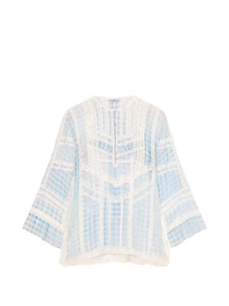  Ermanno Scervino Printed Silk Blouse - Blue 