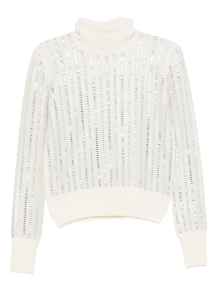  Ermanno Scervino Rhinestone-embellished Turtleneck Jumper - Neutrals 