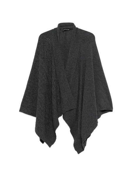 Ermanno Scervino Ribbed-knit Poncho - Grey 