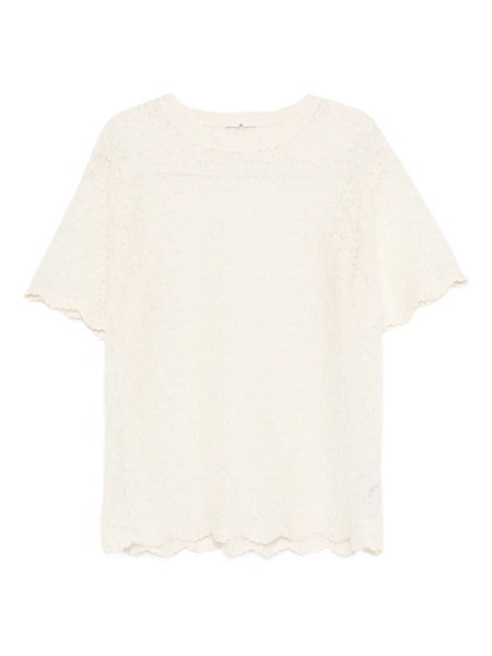  Ermanno Scervino Scalloped Lace Top - Neutrals 