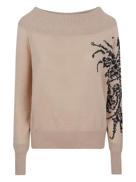  Ermanno Scervino Sequin-embellished Boat-neck Sweater - Neutrals 