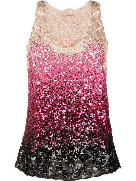 Ermanno Scervino Sequin Embellished Tank Top - Neutrals 