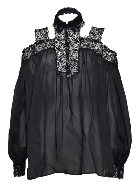  Ermanno Scervino Silk Blouse - Black 