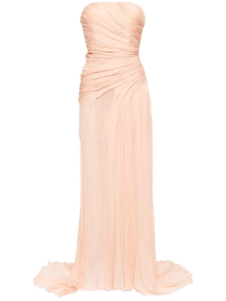  Ermanno Scervino Strapless Draped Gown - Pink 