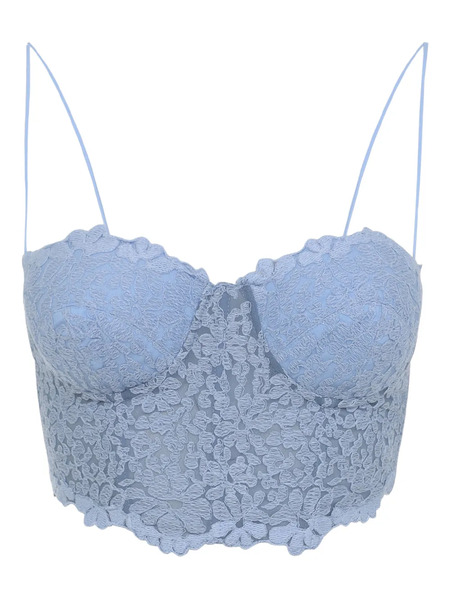  Ermanno Scervino Structured Chantilly Lace Bustier - Blue 