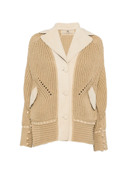  Ermanno Scervino Suede Panelled Coat - Neutrals 