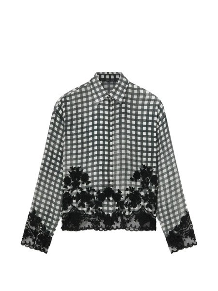  Ermanno Scervino Vichy Pattern Floral Shirt - White 