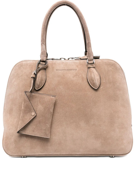  Ermanno Scervino Zip-fastening Suede Tote Bag - Neutrals 