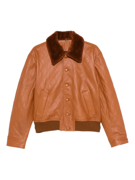  Ernest W. Baker Quilted Leather Jacket - Brown 