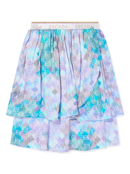  Escada Kids All-over Logo-print Skirt - Blue 