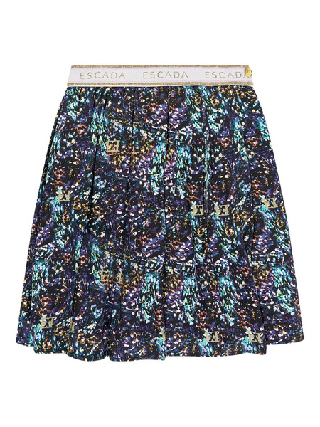  Escada Kids Graphic-print Pleated Skirt - Blue 