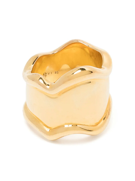 Eshvi Wave Brass Ring - Gold 