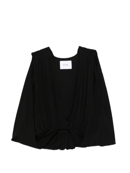  Esse Studios Solina Gathered Cape Top - Black 