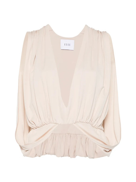 Esse Studios Solina V-neck Cape Top - Neutrals 