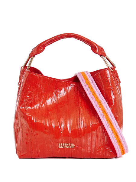  Essentiel Antwerp Cracked-effect Detachable Tote Bag - Red 